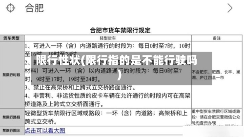 限行性状(限行指的是不能行驶吗)