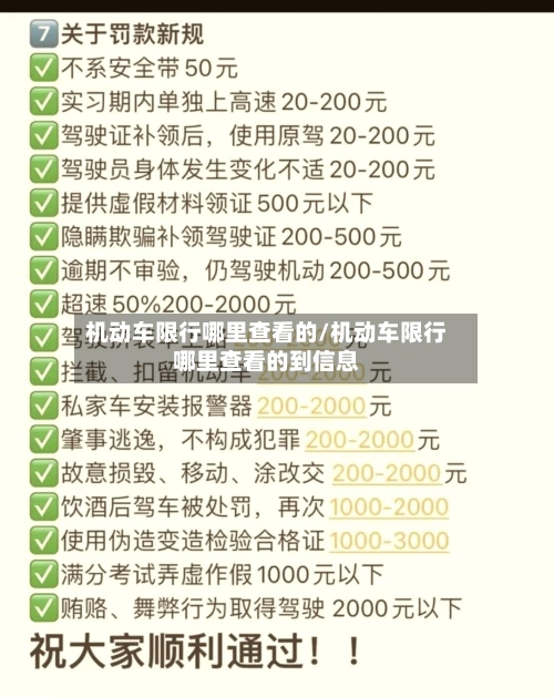 机动车限行哪里查看的/机动车限行哪里查看的到信息