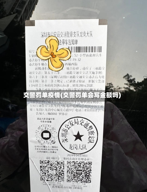 交警罚单疫情(交警罚单会写金额吗)