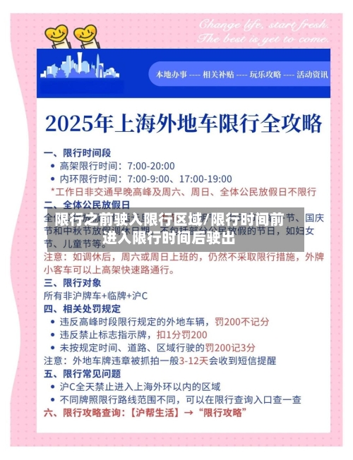 限行之前驶入限行区域/限行时间前进入限行时间后驶出