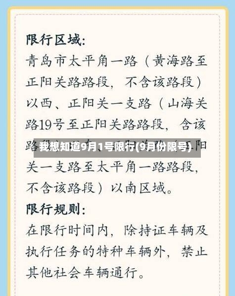 我想知道9月1号限行(9月份限号)