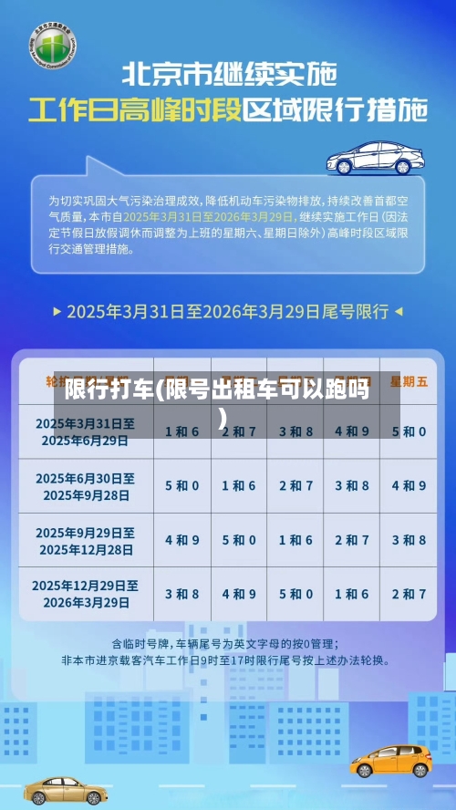 限行打车(限号出租车可以跑吗)